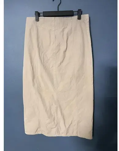 VTG Of Khakis Long Chino Skirt Maxi Slit Minimalist Khaki Tan Large Y2K