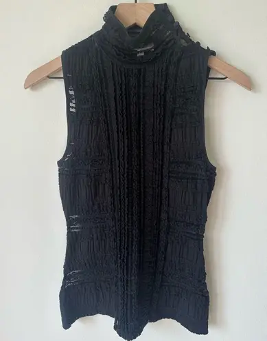 Cinq à Sept CINQ A SEPT Antonia Sleeveless Turtleneck Lace Top, Black XS
