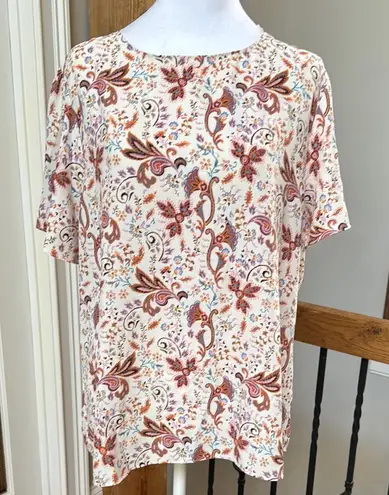 Nine Britton Relaxed fit puffed flutter sleeve multicolor Floral Top flowy XL