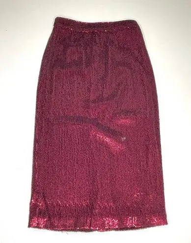 ALC Frank ALC Val Sequin Midi Pencil Skirt Burgundy 2