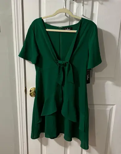 Lulus Green Mini Dress Front Tie