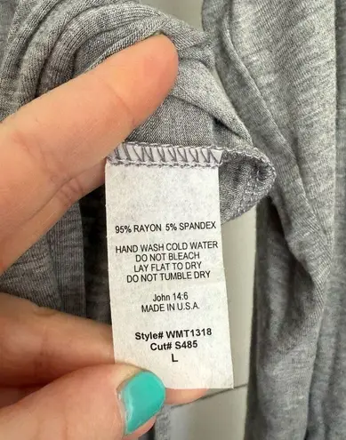 On The Road Women’s Large Grey Long Sleeve Split Blouse Dress