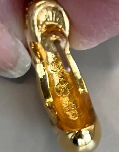 Swavorski Rare Pierced Swarovski Crystal Half Hoop Pierced Earrings, Gold plated, Vintage