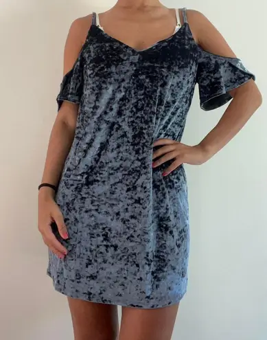 Design Lab Blue Crushed Velvet Dress