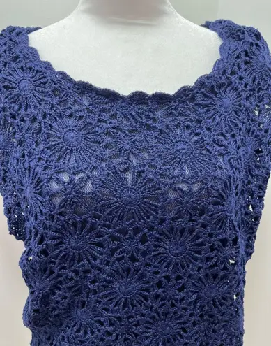 Joseph A Crochet Sweater Sleeveless Blouse