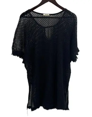 LA Made Black Open Weave Swimsuit Coverup Small New
