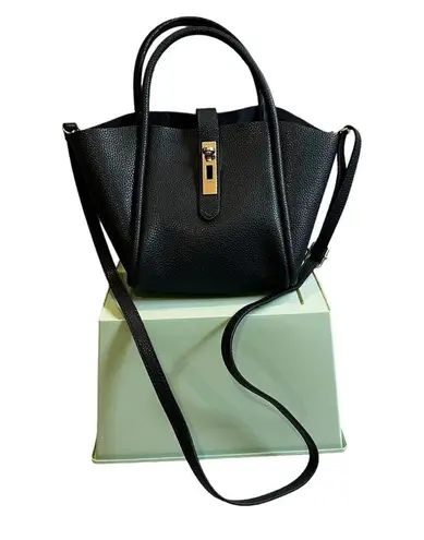 TMRW Studio Navy Mini Pebbled Leather Tote