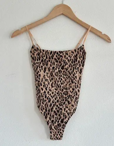 SKIMS Fits Everybody Cami Bodysuit in Sienna Jaguar Print, Size XXS