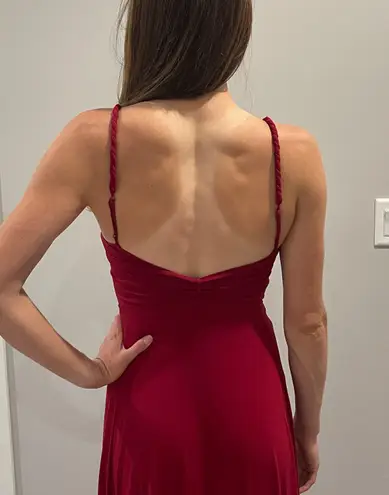 BCBGMAXAZRIA Red Beaded Gown