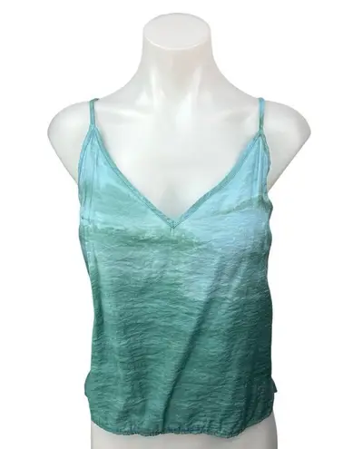 Lacausa Blue Green Tie Dye V Neck Ombré Sofia Slip Camisole Cami Tank Top Size S