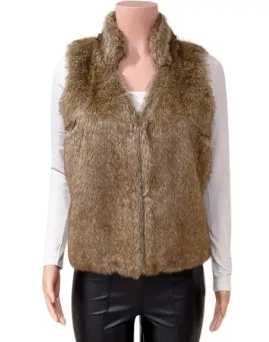 John Paul Richard Vintage Y2K Women's Brown/Tan Faux Fur Vest Size PS