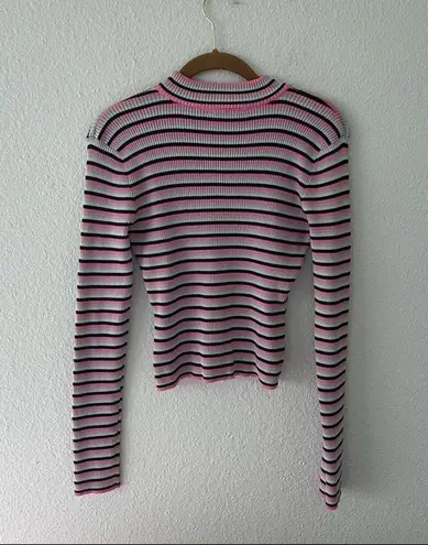 Arizona Jeans  PInk Stripe Mock Neck Top Y2K style