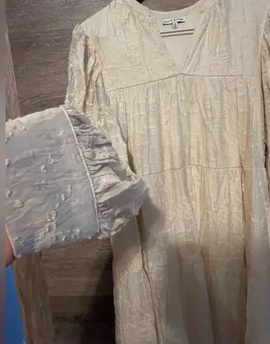 Moon River Long Dress Large Maxi Ivory bohemia long sleeve boho cottage core