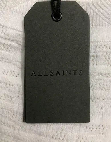 All Saints Lace Body-con Short Sleeve Square Neck Midi Dress In Off White XS NWT