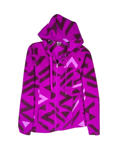 Athletic Works Purples & Black Zip Hoodie Jacket Women Sz M 8-10