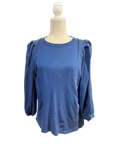 The Great . Blue Cotton Puff Sleeve Top Size 0 (US 0-2)
