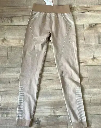 Kappa NWT Authentic Trybunalski Knit Legging Sz M/L Beige-Lt Pink Lt Red Cherry