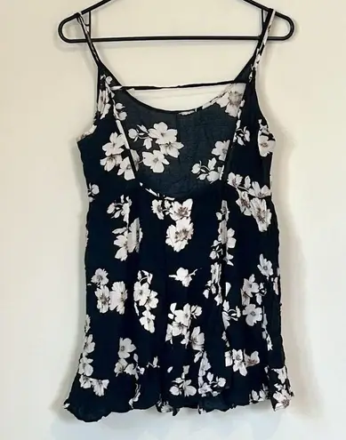 Brandy Melville  Black Floral Jada Mini Dress - One Size