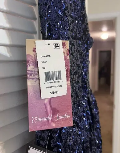 Emerald Sundae NWT Junior Navy Blue Sequin Party dress