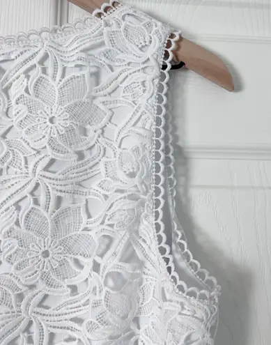 Boston Proper White Tank Dress With Lace