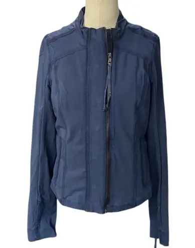 Evereve Peyton Jensen Full-Zip Moto Jacket Lightweight Jacket Blue Size Medium
