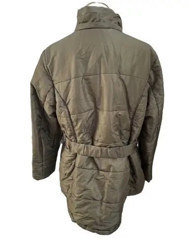 Susan Graver Puffer Jacket with Matching Belt Army Green Size Large