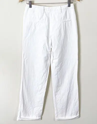 Ba&sh linen WHITE COTTON ECRU WIDE LEG PANTS XS 0