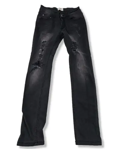 Summit Denim Collection Jeans Size 28 Skinny Jeans Stretch Distressed Destroyed Torn Ripped Black Faded