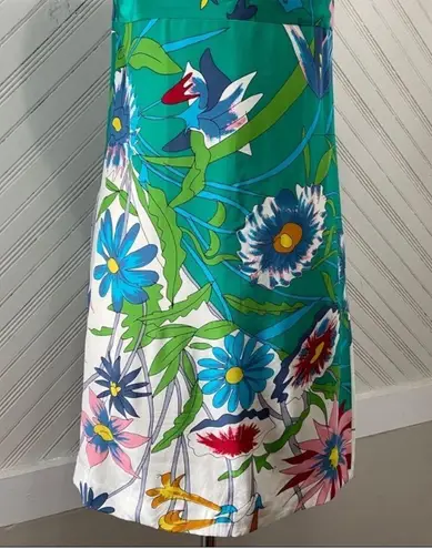 Julie Brown Silk Spring Floral Sleeveless Knee Length Dress size 4