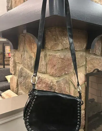 Purse Edgy Black and Silver Studded Shoulder Bag