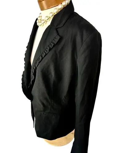 New York & Co. Black ruffled collar blazer size 16