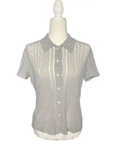 Banana Republic Vintage Y2K Sheer Lace Blouse M