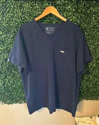 FIGS  Technical Collection Blue Short Sleeve V-Neck Sz Large 2