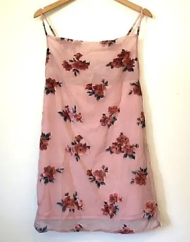 American Eagle NEW NWT  AEO Pink Floral Velvet Cowl Neck Sleeveless Slip Dress XS