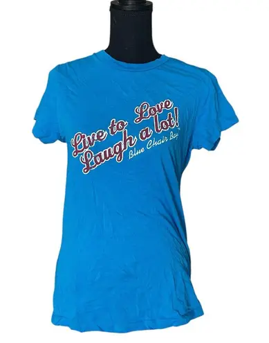 "Live to Laugh a Lot" Graphic Tee – 100% Cotton Blue Size M