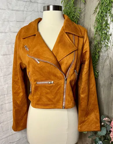 NEW Camel Suede Moto Jacket Tan