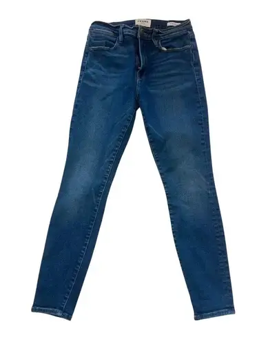 Frame Le High Clipper Street Skinny Jean in Medium Wash-size 28
