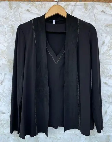 I by Iris Setlakwe Twinset, Contrast Stitch Trim size large Black