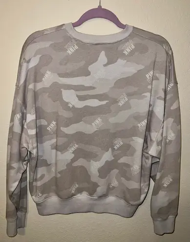 PINK - Victoria's Secret PINK Victoria’s Secret Gray / White Crewneck