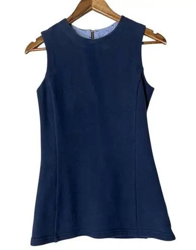 Derek Lam 10 Crosby Fleece Peplum Style Tank Top Womens Sz 0 Career Professional Blue