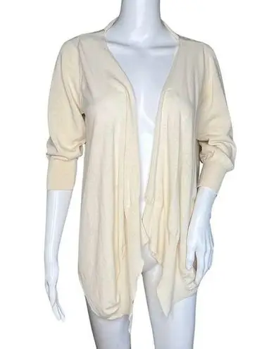 BCBGMAXAZRIA  Sweater Women Large Cream Cardigan Open Front Basic Minimalist Boho