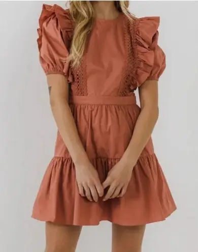 English Factory Dress Mini puff sleeves