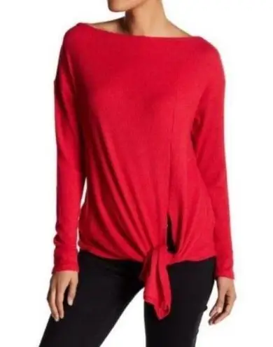 Harlowe $ Graham Harlowe & Graham Ribbed Sweater Knot Front Tie S