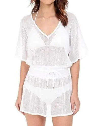 Vitamin A Lucette Plunge Honeycomb Mesh Tunic Dress Swim Cover Up