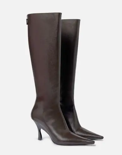 Stella McCartney Elsa Knee-High Heeled Boots in Coffee Brown, NWT, Size 38 $1350