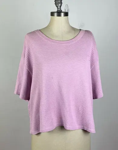 Big Bud Press Lilac Ribbed Short Sleeve Top Purple Size undefined