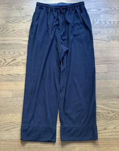 Club Room Fleece Pajama Pants Men's M Navy Solid Drawstring Elastic Waist Blue Size M