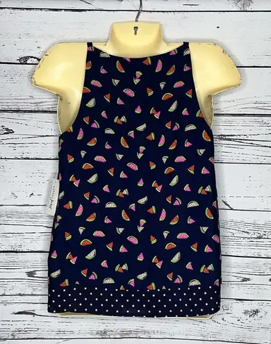 Maison Jules NWT Sz S Watermelon Fruit Print & Polka Dot Layered Tank Top Blouse