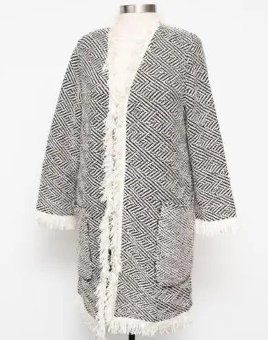 Bruno Manetti. Giacca Open Duster Blazer. Black Size XL