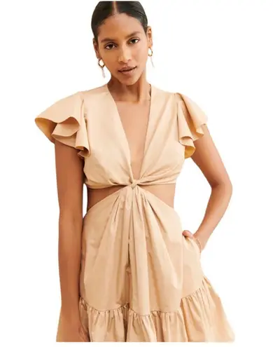 Charina Sarte Tropical Poplin Cut Out Mini Dress Size XS NWOT Orange
